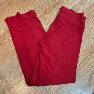 LuLaRoe‎ Red One Size OS Leggings Soft Casual Comfortable Athleisure Pants
